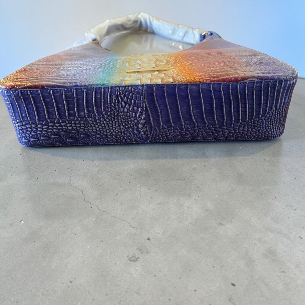 Brahmin Tabitha Melbourne Ombre Rainbow Shoulder Bag Croc Embossed Leather NWT - Picture 12 of 16